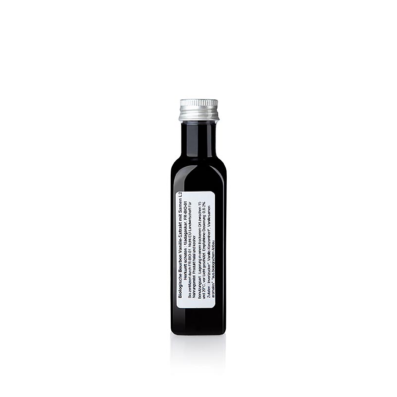 Organic 103g vanilla extract with specks, perfect for adding flavor to baked goods
