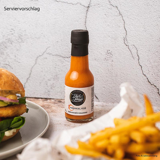  Heerlijke 150 ml fles van Oom Jonny's Hete Saus, Tropisch Vuur