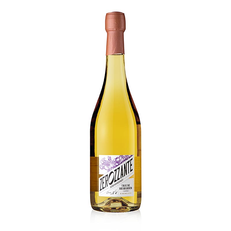 Raumland Zerozzante - Cuvée No 4 Grape Rhubarb Secco, alcoholvrij, 750 ml - verfrissende en smaakvolle alcoholvrije drank gemaakt van druiven en rabarber, perfect voor elke gelegenheid