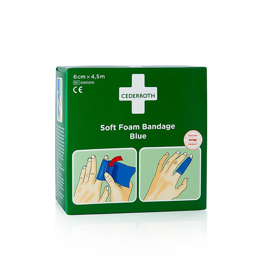 Soft Foam Bandage, Blue, 6x40cm (51011010) Cederroth, 10 stuks
