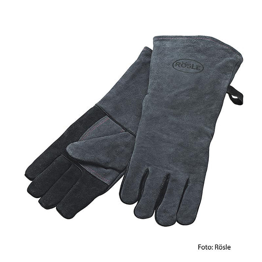 Pair of high-quality Rösle leather BBQ gloves, ideal for grilling and cooking
