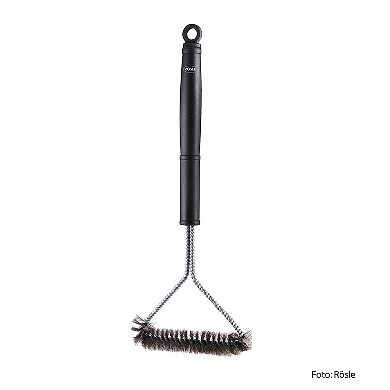 Stainless steel Rösle grillroosterborstel with 43cm handle, ideal for cleaning barbecue grates (25168)