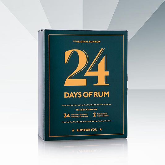  Feestelijke Adventskalender met 24 flesjes rum van 20 ml elk, perfect voor de feestdagen