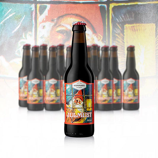 Hammars Julmust - Frisdrank met moutsmaak, Zweden, 4,62 l, 14 x 330 ml