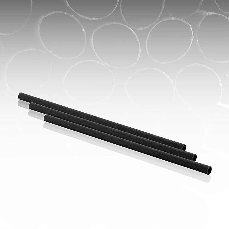 Natuurlijke rietjes Black "Pomom", L 23 cm, Ø 8 mm, 200 stuks