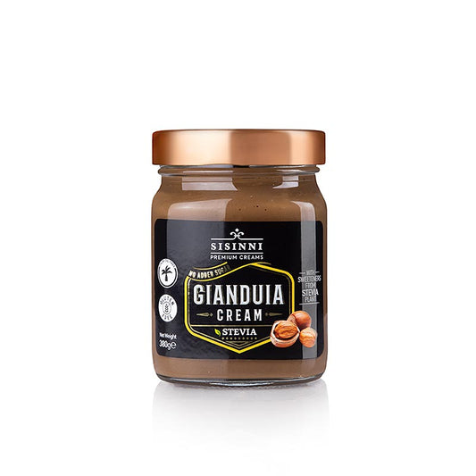 Delicious and creamy Gianduia crème made with hazelnuts and stevia, 380 g Sisinni product