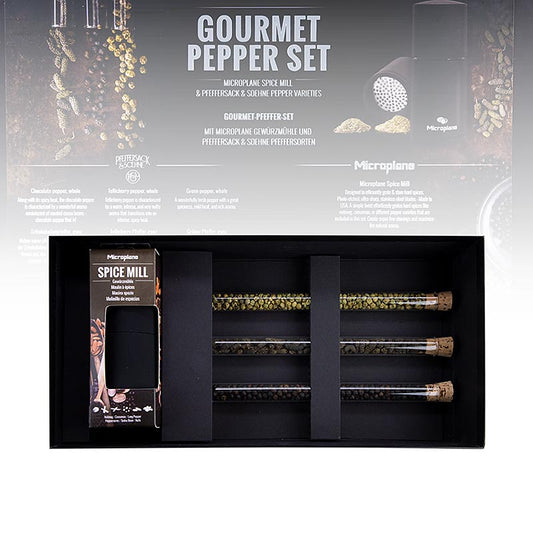 Microplane cadeauset "Gourmet-peper-set", kruidenmolen + peper, 2 stuks