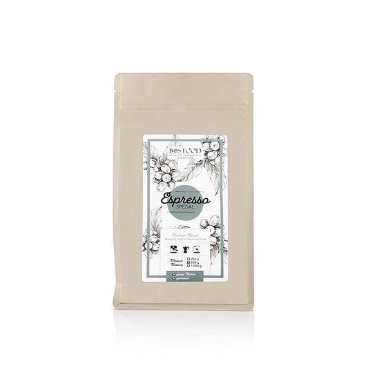 BOS FOOD - Espresso Spezial, Arabica-koffiemelange, hele bonen, 500 g