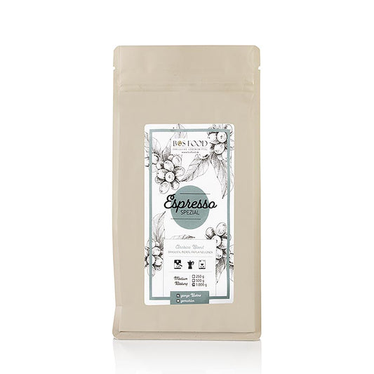 BOS FOOD - Espresso Speciaal, Arabica koffie melange, hele boon, 1 kg