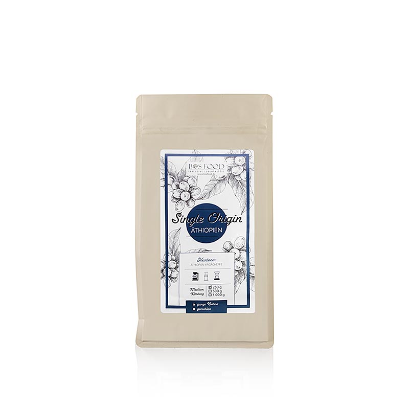 BOS FOOD - Single Origin koffie - Ethiopië Yirgacheffe, hele bonen, 250 g