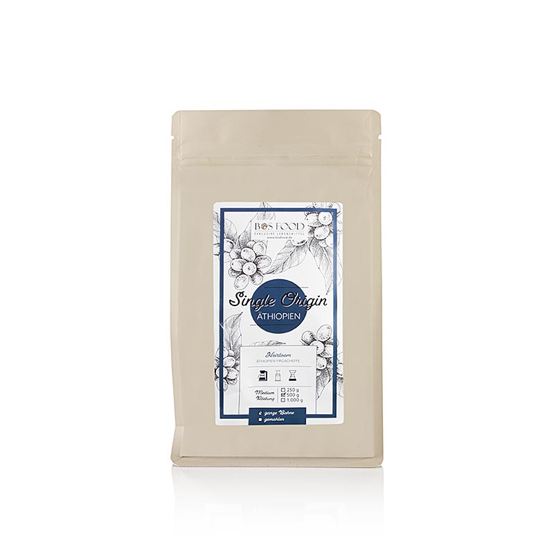 BOS FOOD - Single Origin koffie - Ethiopië Yirgacheffe, hele bonen, 500 g