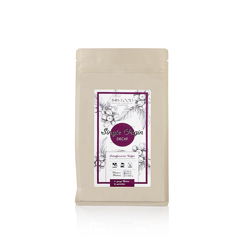 BOS FOOD - Single Origin koffie - Decaf, cafeïnevrij, hele bonen, 500 g