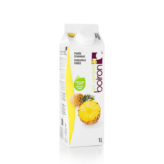 Boiron 100% gepasteuriseerd ananaspuree, rijk aan natuurlijke smaak, perfect voor diverse recepten, 1 liter verpakking