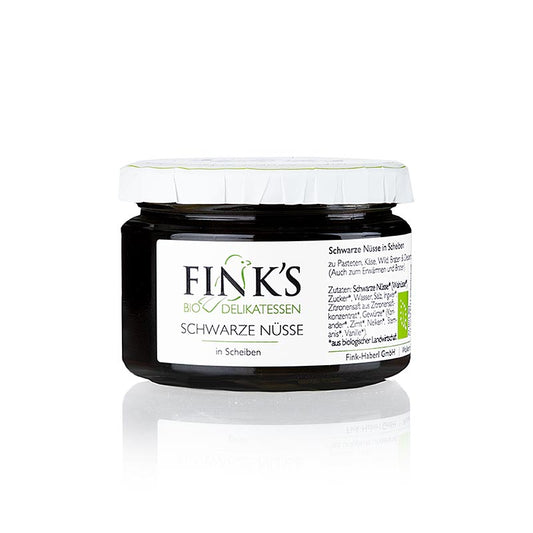 Organic Finks Delikatessen Black Walnuts (sliced) in strong syrup, 260 g