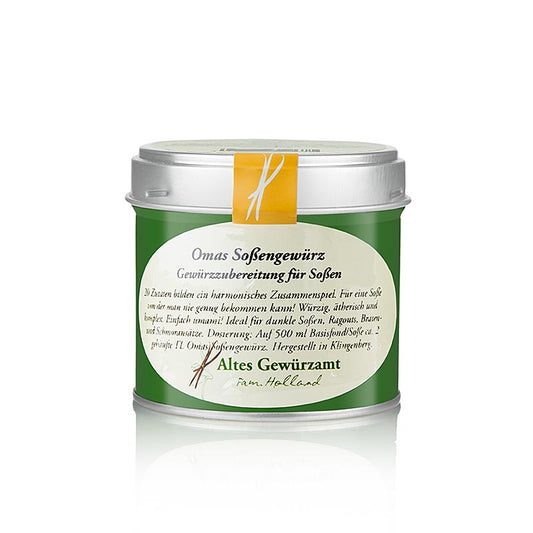 Oma's sauskruiden, kruidenpreparaat voor sauzen, Altes Gewürzamt, 80g, a traditional blend of herbs and spices for enhancing the flavor of sauces
