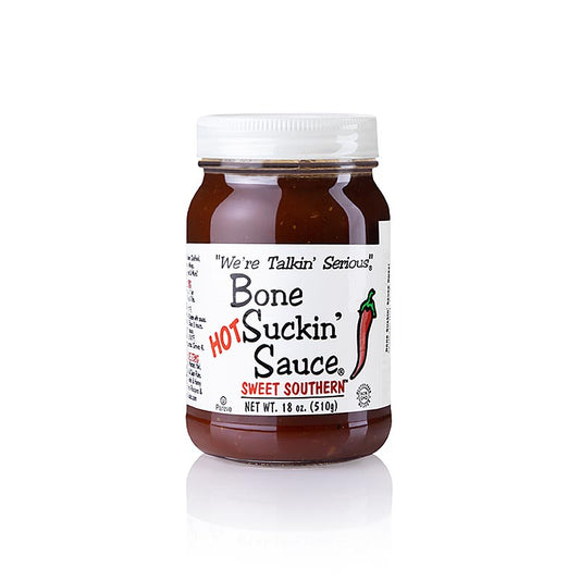 Bone Suckin' Sauce, Sweet Southern SPICY, Ford's Food, 420 ml - a flavorful and bold barbecue sauce perfect for adding a kick to your favorite dishes