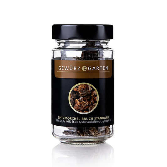 Spice Garden Morielje Standaard, 60% bloemhoofdjes 40% steeltjes, gedroogd, 15 g - Hoogwaardige gedroogde morieljes met een verhouding van 60% bloemhoofdjes en 40% steeltjes, verpakt in een 15 g verpakking