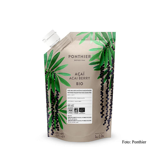 Ponthier acai puree, 100% fruit, ongezoet, biologisch, 1 kg