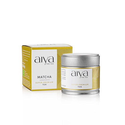 Organically grown AIYA Matcha Ten, a 30g package of SUPER premium ceremonial grade green tea
