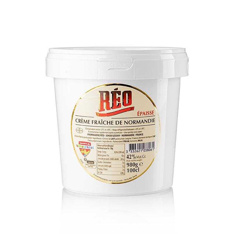 Crème fraîche, "Crème Épaisse" uit Normandië, RÉO, 42% vet, 1 kg