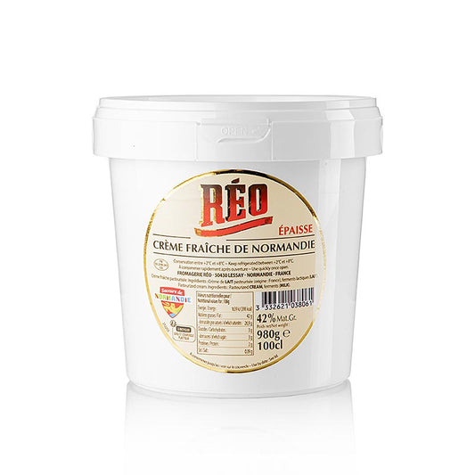 Crème fraîche, "Crème Épaisse" uit Normandië, RÉO, 42% vet, 1 kg