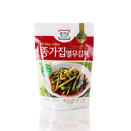 500g of Jongga Yeolmu (young radish stems) pickled in a jar