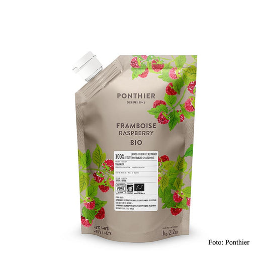 Ponthier frambozenpuree, 100%, biologisch, 1 kg