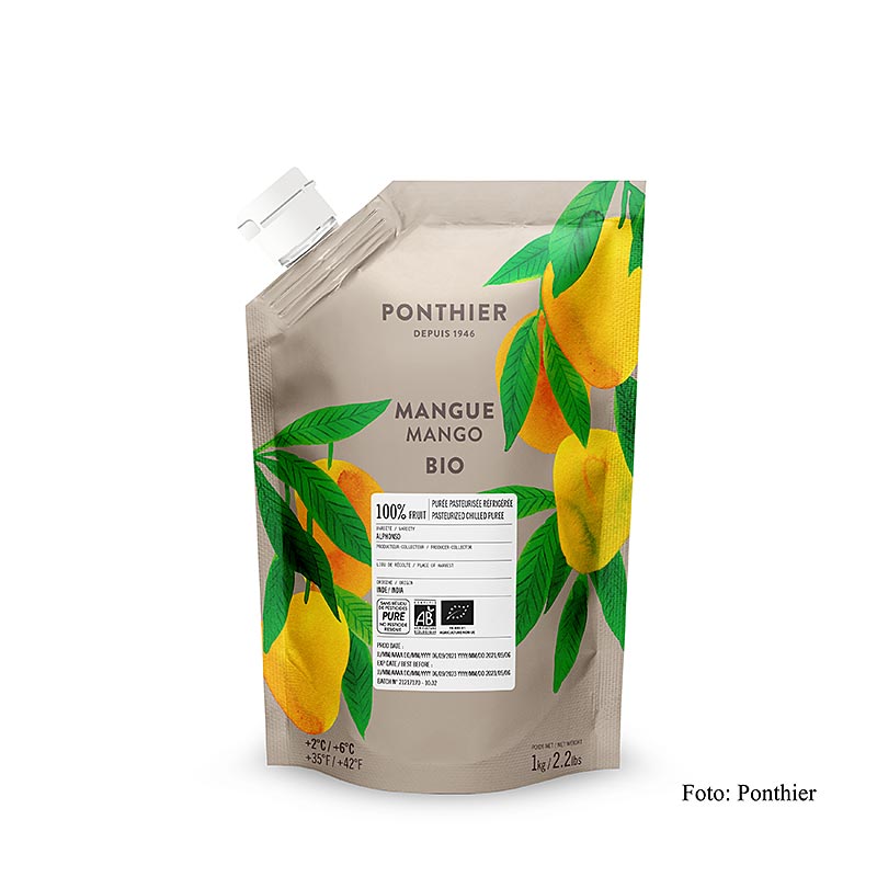 Ponthier mangopuree, 100%, biologisch, 1 kg