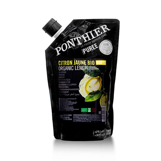 Ponthier citroenpuree, 100% biologisch, 1 kg, made from organically grown lemons, ideal for culinary and beverage applications