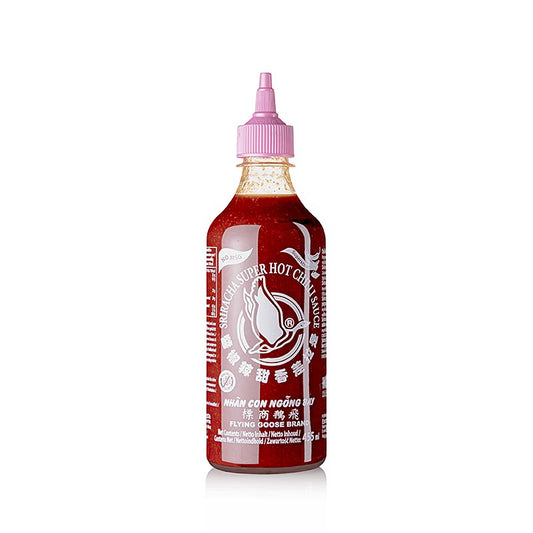Chilisaus - Sriracha zonder MSG, zeer pittig, knijpfles, Flying Goose, 455 ml