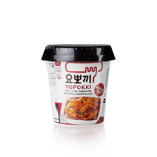 YOPOKKI rijstwafelsnackcup, zoet-pittig, 140 g, verpakt in een handige cup voor onderweg genieten van de heerlijke smaak van zoete en pittige rijstwafelsnacks