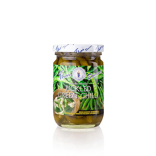 Green pickled Spanish pepper Thai Dancer 200 g product in a jar