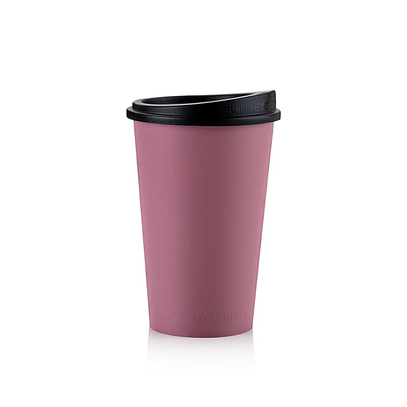 Herbruikbare koffiebeker "ToGo", 300 ml, rood met deksel, 80 stuks