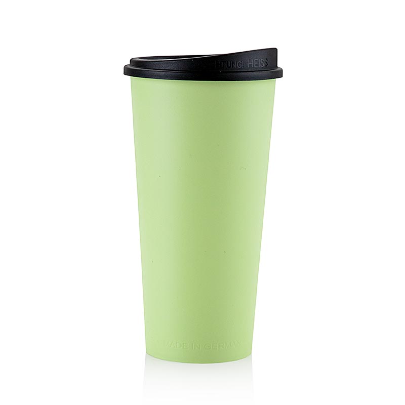 Herbruikbare koffiebeker "ToGo", 400 ml, groen met deksel, 90 stuks