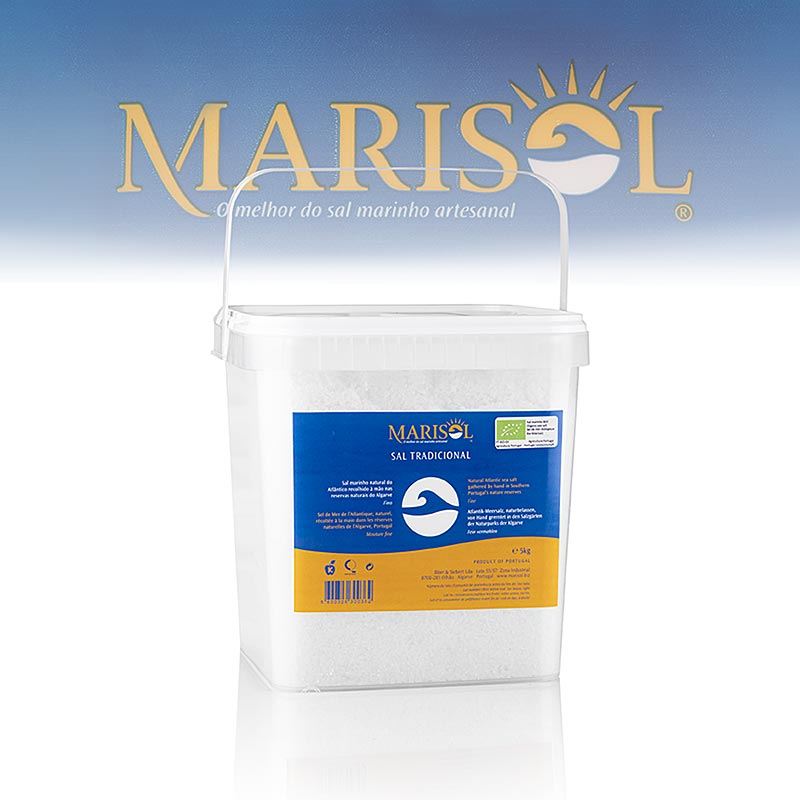 Marisol® Sal Tradicional zeezout, fijn, wit, vochtig, CERTIPLANET, BIO, 5 kg