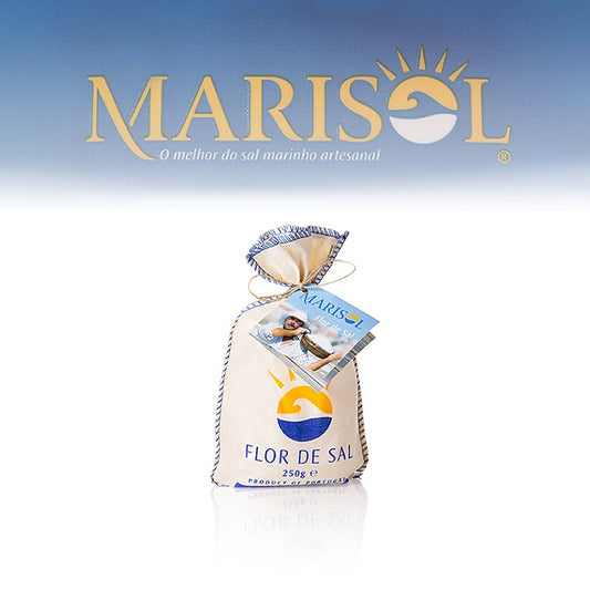 Marisol® Flor de Sal - De zoutbloem, in stoffen zakje, CERTIPLANET, BIO, 250 g