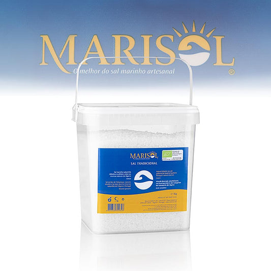 Marisol® Sal Tradicional zeezout, grof, wit, vochtig, CERTIPLANET, BIO, 5 kg