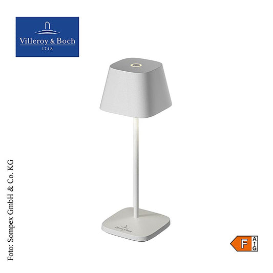 Tafellamp Neapel MICRO met oplaadbare batterij in witte aluminium, afmetingen 20x65x65cm (97010), 1 st