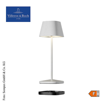 Moderne tafellamp Neapel MICRO in wit aluminium, 20x65x65cm, met oplaadbare batterij