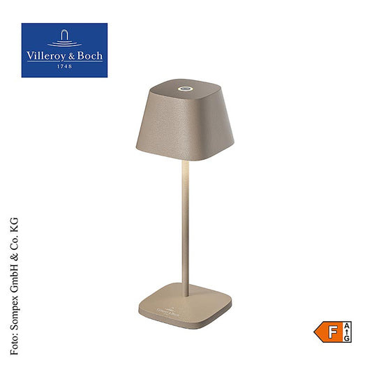 Tafellamp "Neapel MICRO", met accu, 20x6,5x6,5 cm, aluminium, zandkleur (97014), 1 stuk
