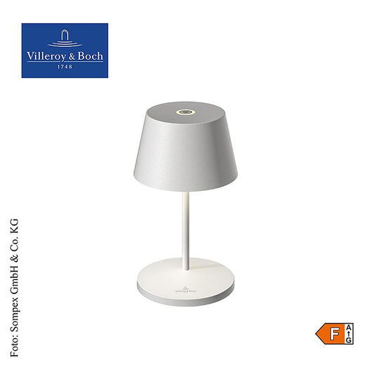 Modern white aluminum table lamp with rechargeable battery, 20x11cm (96870), 1 piece 