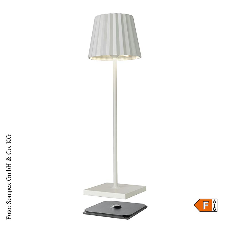 Tafellamp "TROLL 2.0- Outdoor", met oplaadbare batterij, 38x10x11cm, aluminium, wit (78170), 1 st
