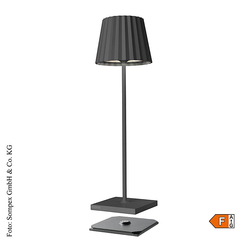Tafellamp "TROLL - Outdoor", met accu, 38x10x11 cm, aluminium, antraciet (78180), 1 stuk