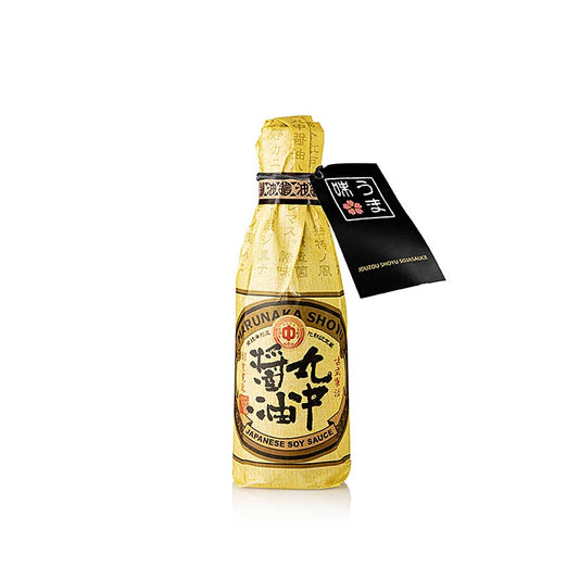 Sojasaus Jouzou Shoyu Marunaka Japan 300 ml bottle with traditional Japanese design, ideal for seasoning sushi, sashimi, and other dishes