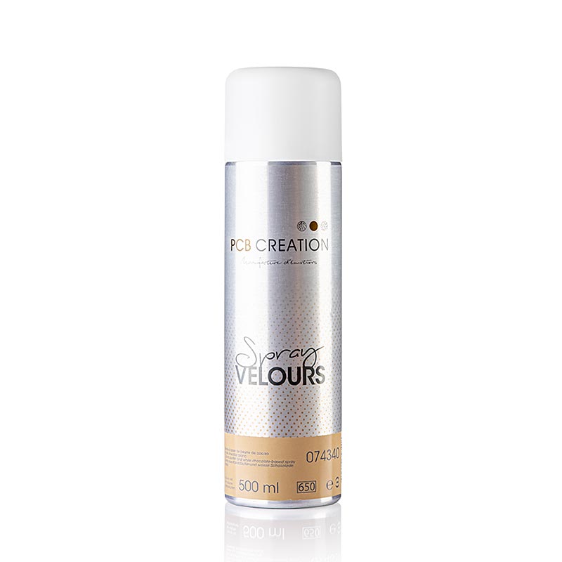 Decoratiespray, fluweeleffect, witte chocolade, kleur & smaak, PCB (74340), 500 ml