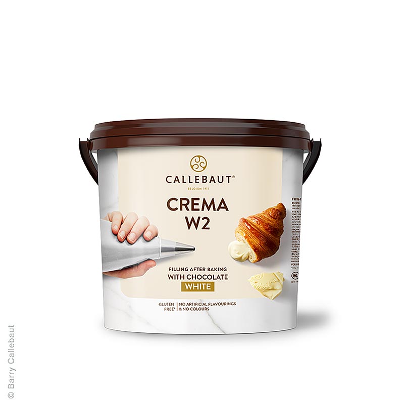 Crema - Wit W2, met witte chocolade, Callebaut (FMW?R1435?651), 5 kg, perfect for creating creamy and rich white chocolate desserts and pastries
