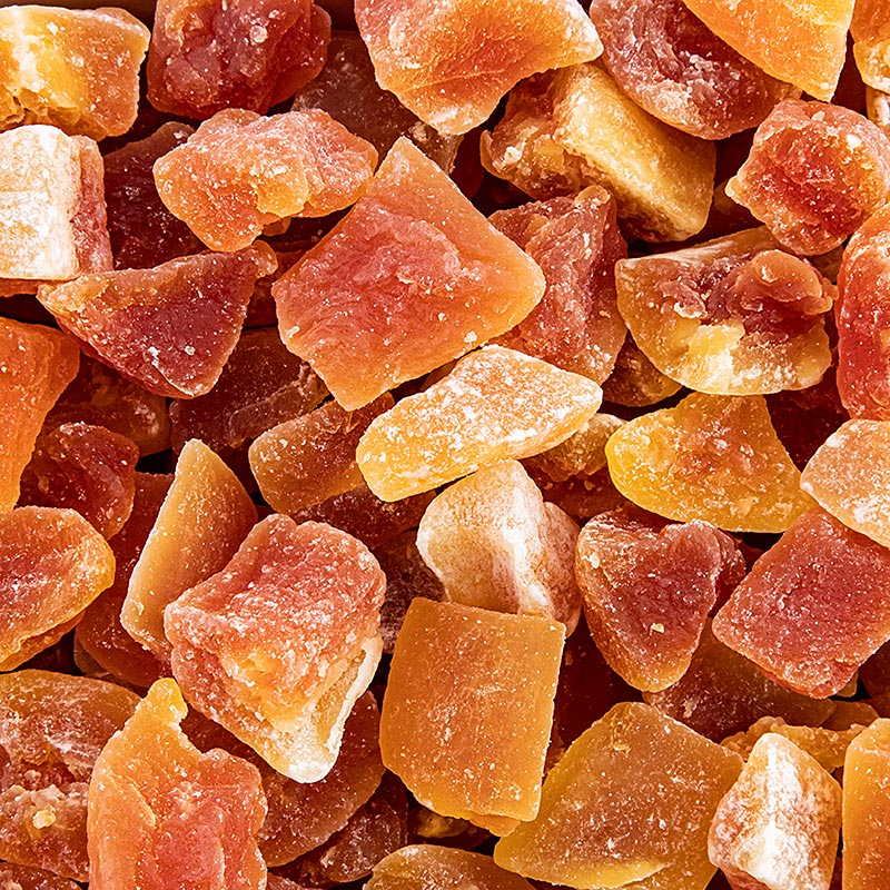 Dried, sulfur-free, 1 kg package of papaya chunks, without E330 preservative