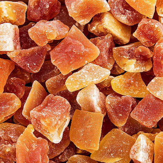 Dried, sulfur-free, 1 kg package of papaya chunks, without E330 preservative