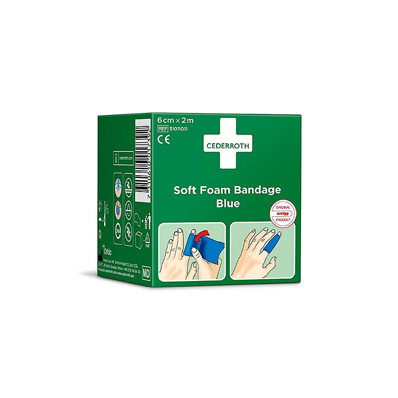 Zacht schuimverband, blauw, 6 cm x 2 m (51011011) Cederroth, 2 m