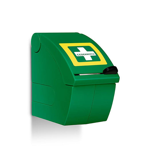 Dispenser zacht schuimverband, dispenser incl 6cm x4,5m, blauw (51011024) Cederroth, 1 st - Een blauwe dispenser met zacht schuimverband van 6 cm x 4,5 m, inclusief productnummer 51011024 van Cederroth, 1 stuk